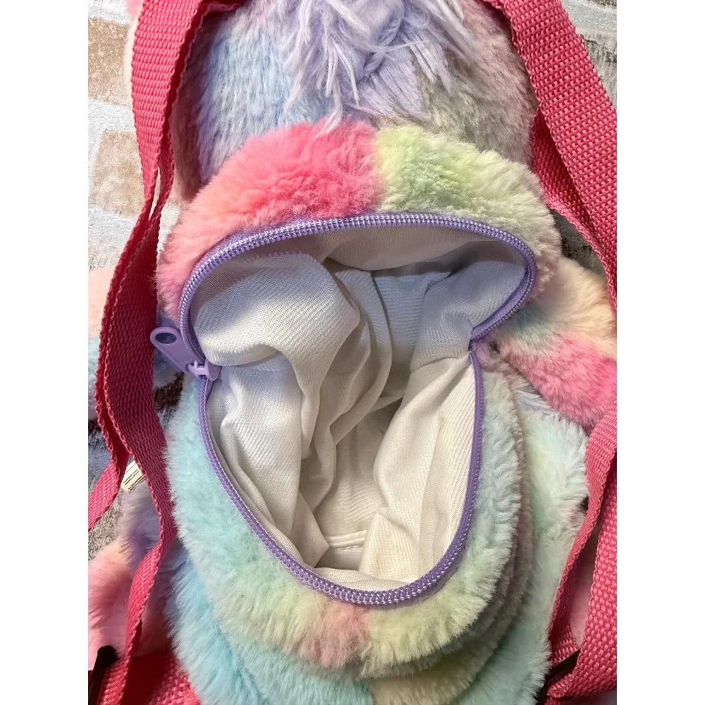 Kipp‎ Brothers Kids Rainbow Tie Dye Unicorn Plush Backpack Pink Purple Glitter